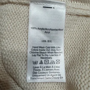 DKNY Jeans Womens Cream Mock Neck Logo Pullover Sweater Size Small thumbnail 6