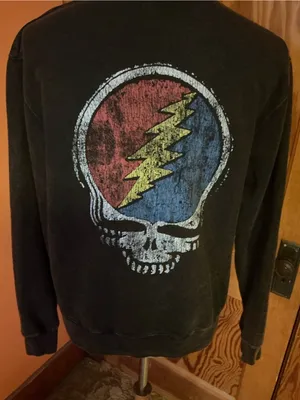 Grateful Dead 50th Anniversary Sweatshirt Rose Steal Your Face Black Small thumbnail 11
