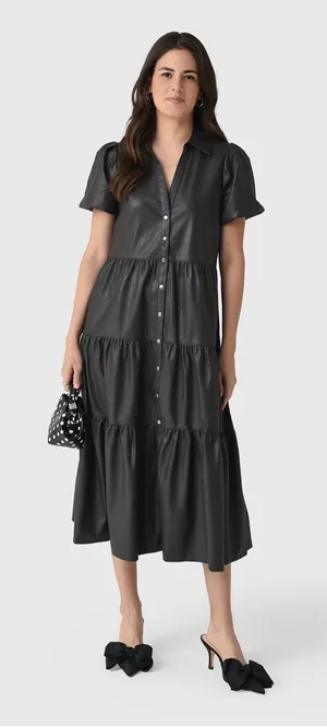 Brochu Walker Faux Leather Havana Dress Timber Brown thumbnail 1