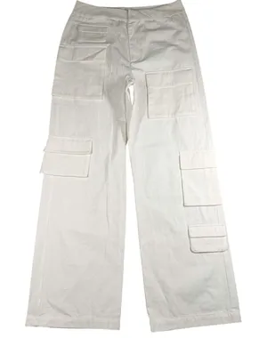 Grey Lab Cargo Pants Womens L White Wide Leg Cotton Twill Utility Pockets Casual thumbnail 1