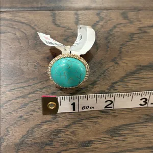 New With Tags Anthropologie Turquoise Statement Ring Sz 6 thumbnail 4
