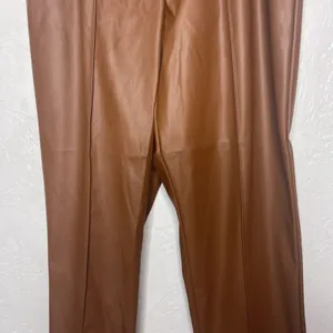 Nine West Brown Faux Leather Pull On Pant Size Large New MSRP $54 thumbnail 4