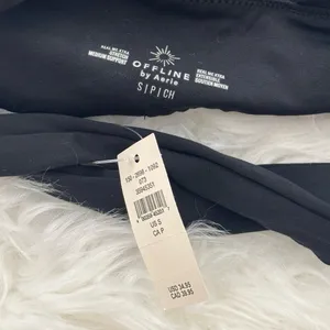 OFFLINE By Aerie Real Me Xtra Square Neck Sports Bra Black Size Small thumbnail 6
