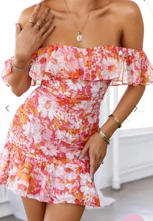 HELLO MOLLY FLOWERS ON MY MIND DRESS PINK small thumbnail 1