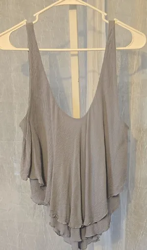 Free People Light Gray/dusty Purple Layered Flowy Tank Top thumbnail 1