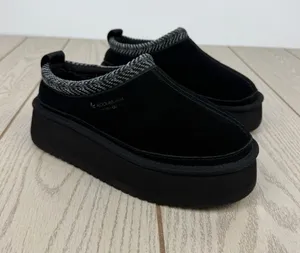 Koolaburra by UGG Women's Burree Platform Slippers US5 Black & Grey Trim $90 thumbnail 1