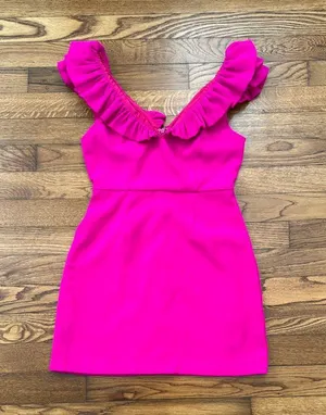 Hot Pink Ruffle DO+BE Dress thumbnail 2