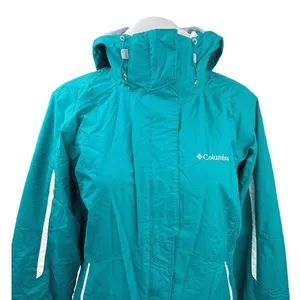 Columbia Interchange Blue Zip Up Hooded Hoodie Windbreaker Rain Coat Jacket Sz M thumbnail 3