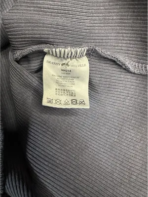 John Galt Ribbed Cropped Slate Blue Collard Button Down Long Sleeve Size Small thumbnail 7