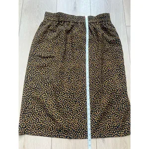 J. Crew Brown & Black Polka Dot Printed Midi Skirt Size Large thumbnail 9