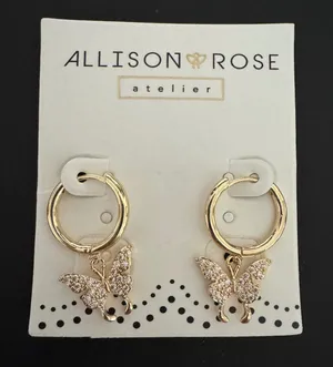 Allison Rose Atelier 14K Gold Plated‎ Butterfly Hoop Dangle Earrings Women's thumbnail 1