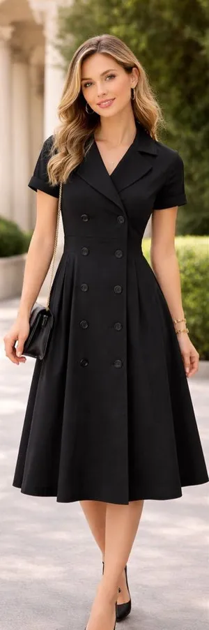 Suzi Chin Black Midi Dress thumbnail 1