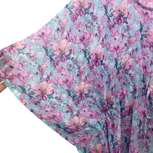 SUNFLOWER Pink Floral Kaftan Cover Up Sheer Summer Dress Boho Coastal Beachy OS thumbnail 9