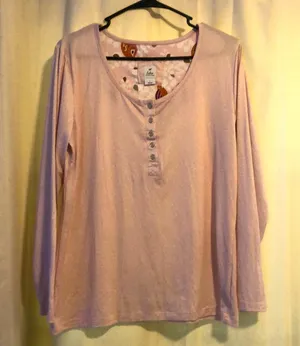 🎉4 for $20 Echo Pajama Shirt Pink Size L thumbnail 1