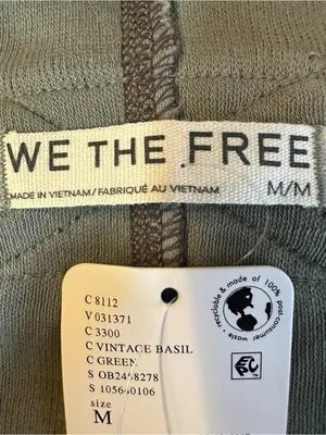 Free People Oversized Comfort Zone V Neck Pullover Sweatshirt Basil Medium NWT thumbnail 9