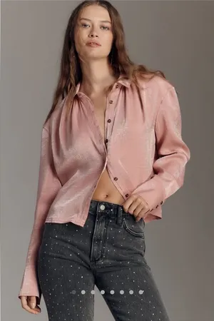 Anthropologie Pilcro Liquid Shine Buttondown Shirt thumbnail 1