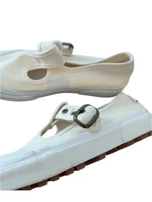 Vans White Canvas Mary Jane Buckle Sneakers thumbnail 3