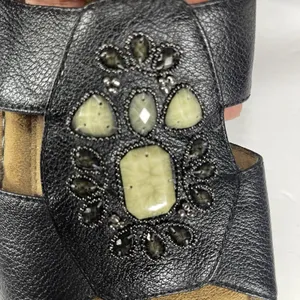 Natural Soul by Naturalizer "Saymore" Beaded Wedge Sandals - Women's Size 10M thumbnail 2