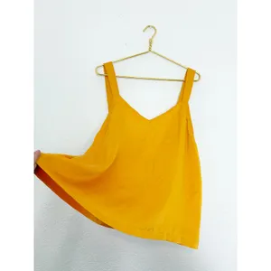 Anthropologie Floreat Tangerine Silk Cross Tank Top Camisole Blouse Cami Large thumbnail 11