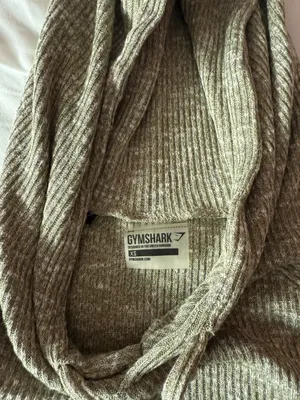 Gymshark Heathered Green Ribbed Cropped Hoodie Size XS thumbnail 3