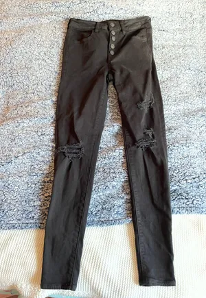 Outfitters Black Ripped Jeans thumbnail 1