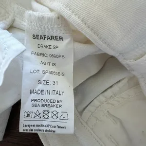 Vintage Seafarer Drake Jeans Sz 31 White Flared Eyelet Embroidered Italy Made thumbnail 5