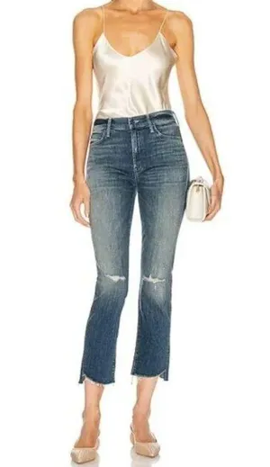 MOTHER Rascal Ankle Straight Leg Fray Field of Dreams Jeans Size 25 thumbnail 1