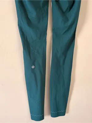Lululemon Zoned In Tight 27" Compression Running Leggings Teal Size 6 Reflective thumbnail 7