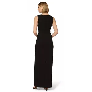 Adrianna Papell Women's Ruffled Gown Size 4 Black Ruffle‎ Asymmetrical Neckline thumbnail 2
