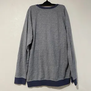 Patagonia Striped Crewneck Sweatshirt L Blue Gray Raglan Outdoor Casual thumbnail 4