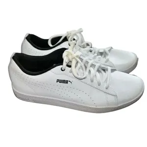 Puma White Lace up Sneakers(Size 8W) thumbnail 5