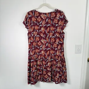 Garnet‎ Hill Summer Day Dress Rust Red Floral Boho Cottage Pockets Womens 10? thumbnail 8