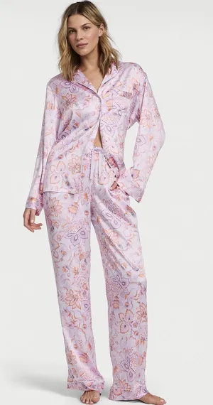 Victoria’s Secret Butterfly Satin Long Pajama Set size XXL thumbnail 1