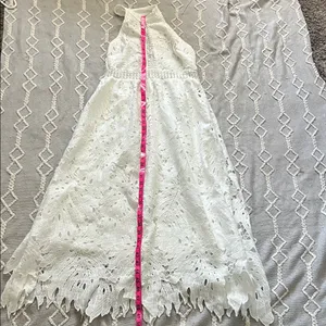 Elegant White Lace Halter Dress by EillyBazaar thumbnail 9