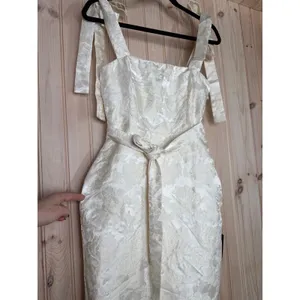 NWT Lulus Silvia Ivory Floral Jacquard Trumpet Midi Dress Banquet Wedding Sz XS thumbnail 4