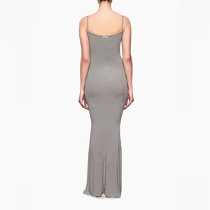 SKIMS HEATHER SOFT LOUNGE’ RIBBED STRETCH LONG SLIP DRESS WOMENS SIZE X-Small thumbnail 2