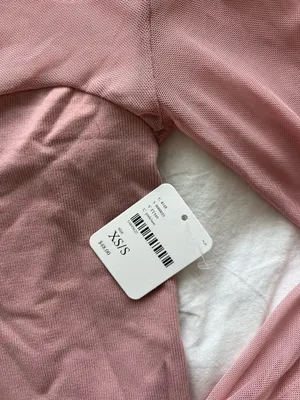 Free People Pink Sheer-Sleeve Mock Neck Top thumbnail 2