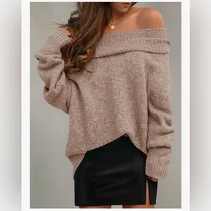 NEW ZESICA Off The Shoulder Fall Sweater Oversized Long Sleeve Pullover M thumbnail 2