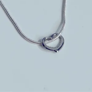 Elegant‎ Sterling Silver 925 Heart Necklace and Charm thumbnail 2