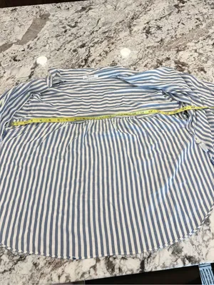 Madewell Blue White Striped Boxy Button Down Shirt Size M thumbnail 4