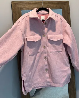 Pink Oversized “H&M” Button-Up Shacket thumbnail 1