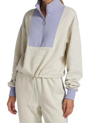 Alys colorblock cotton-blend half-zip sweatshirt sweater size S small thumbnail 15