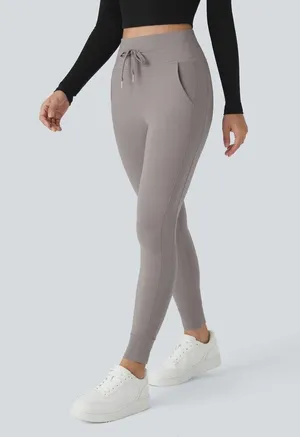 Halara Softlyzero HighWaisted Drawstring Full Length Joggers Gull Gray Small thumbnail 5
