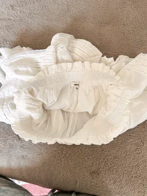 Aerie white ruffle mini skirt thumbnail 3