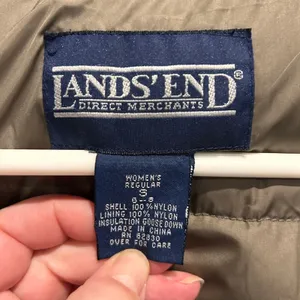 Lands End Womens Goose Down Parka Jacket Navy Blue Gore Tex Removable Hood Small thumbnail 4