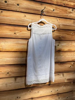 Sorella Size S Lyla White Cotton Lace Trim Mini Dress Few Moda thumbnail 6