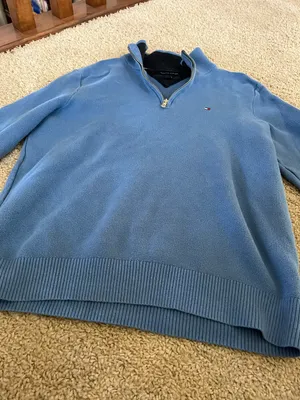 Tommy Hilfiger Blue half zip long sleeve sweater thumbnail 2