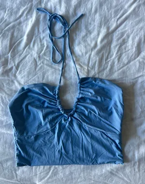 American Threads Blue Halter Top thumbnail 1