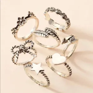 Gorgeous Stackable Silver ring set 7 pcs thumbnail 3