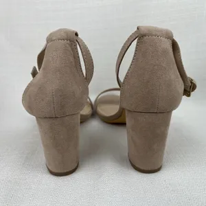 Ankis Women’s Open Toe Ankle Ng Sandal Nude Numeric 8 Suede Chunky Heel New!‎ thumbnail 5